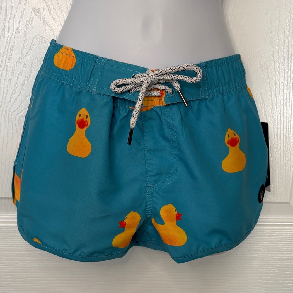 Molokai Womens Swim Trunks Quick Dry Elastic Waist Drawstring Turquoise Sz Small